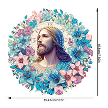 Load image into Gallery viewer, Acrylic Special Shaped Jesus Diamond Art Painting Wreath Hanging Sign Decoration
