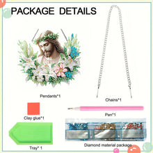 Load image into Gallery viewer, Acrylic Special Shaped Lily Jesus Diamond Art Painting Wreath Hanging Sign Decor
