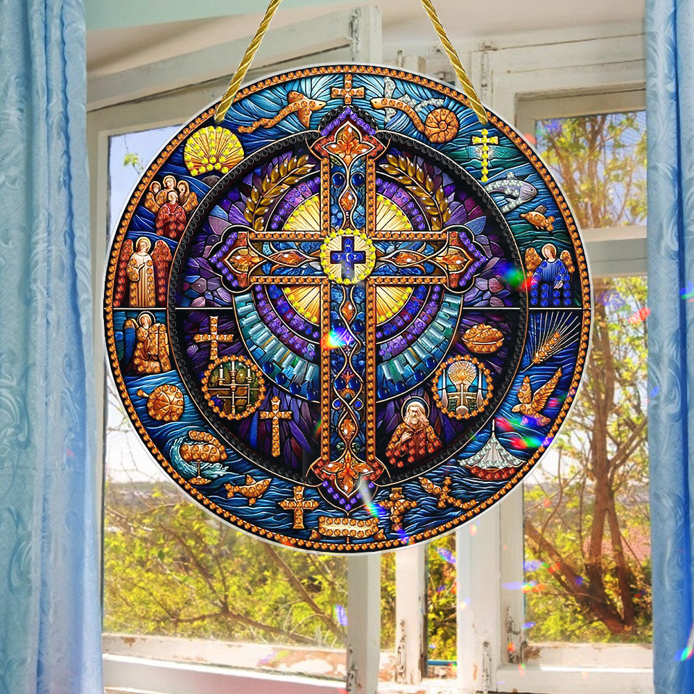 Double Sided Cross Hanging Diamond Art Kits Diamond Painting Hanging Decorations