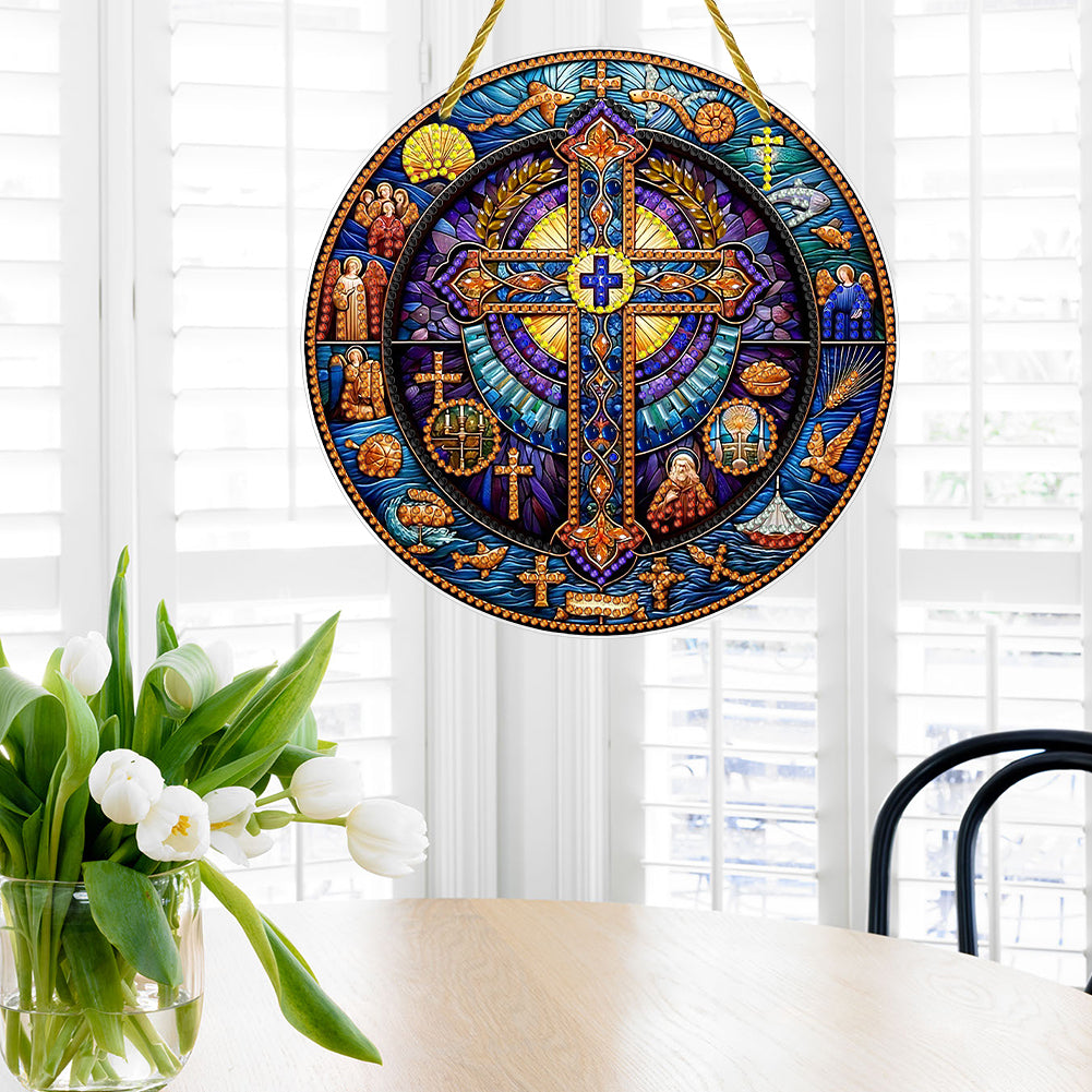 Double Sided Cross Hanging Diamond Art Kits Diamond Painting Hanging Decorations