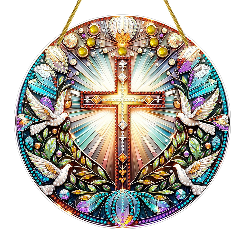 Double Sided Cross Hanging Diamond Art Kits Diamond Painting Hanging Decorations