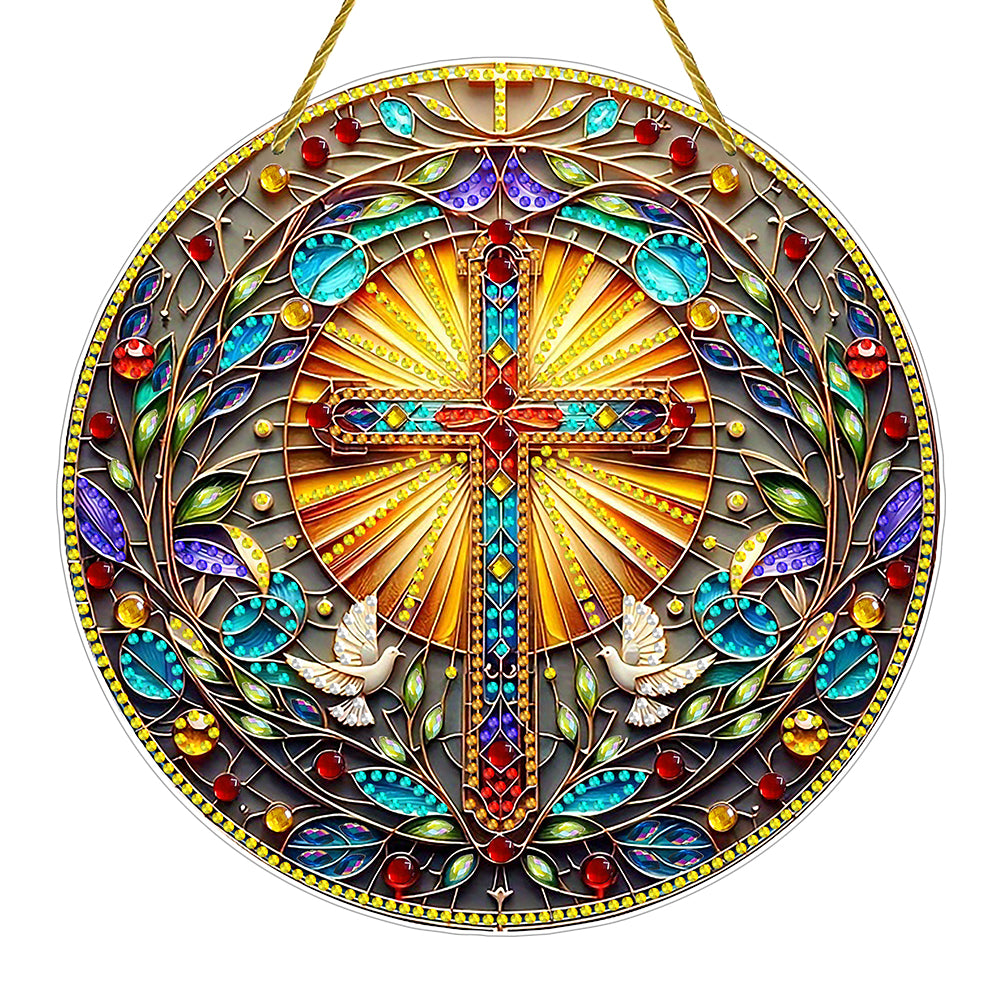 Double Sided Cross Hanging Diamond Art Kits Diamond Painting Hanging Decorations