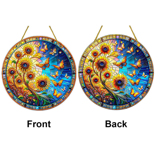 Double Sided Special Shaped Glitter Sunflower 5D DIY Diamond Art Hanging Decor