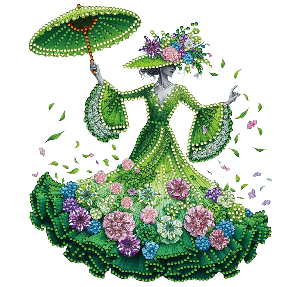 Diamond Painting - Partial Special Shaped - Elegant lady (30*30CM)