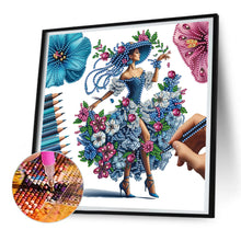 Load image into Gallery viewer, Diamond Painting - Partial Special Shaped - Elegant lady (30*30CM)
