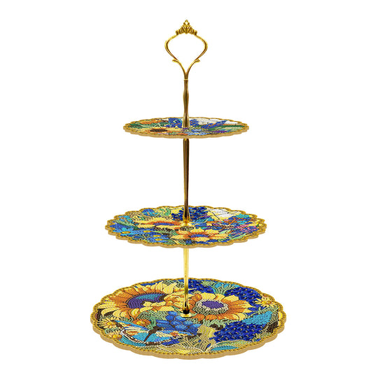 3 Tier Acrylic Vintage Pattern 5D Diamond Painting Food Serving Tray Art Craft