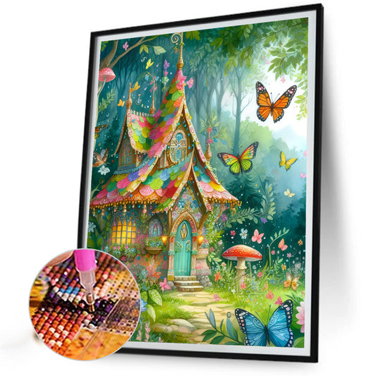 Diamond Painting - Full Round - Forest cabin¡¤house construction (40*50CM)