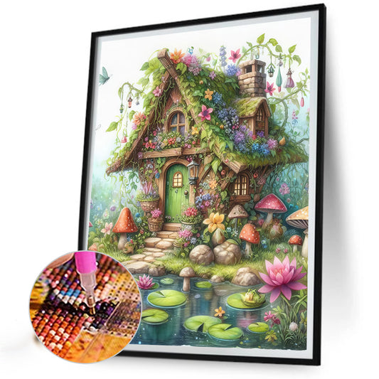 Diamond Painting - Full Round - Pond Cottage¡¤House Construction (40*50CM)