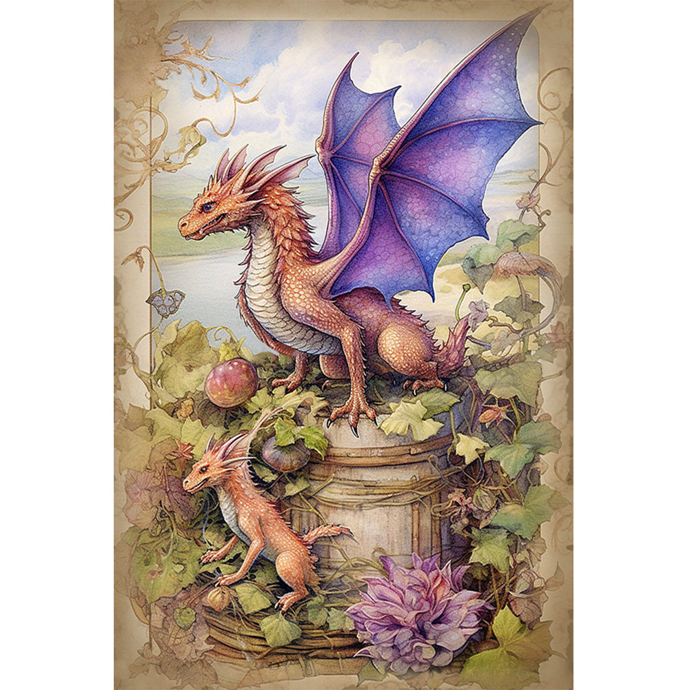 Diamond Painting - Full Round - Ancient Purple Dragon (40*60CM)
