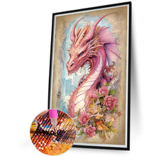 Load image into Gallery viewer, Diamond Painting - Full Round - Ancient Pink Dragon (40*60CM)
