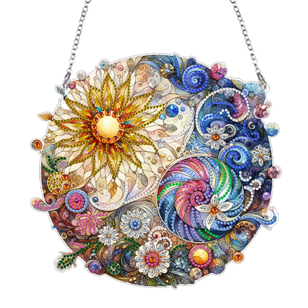 Suncatcher Animal Flower Stained Glass Colorful Diamond Painting Hanging Pendant