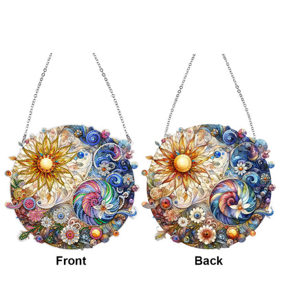 Suncatcher Animal Flower Stained Glass Colorful Diamond Painting Hanging Pendant