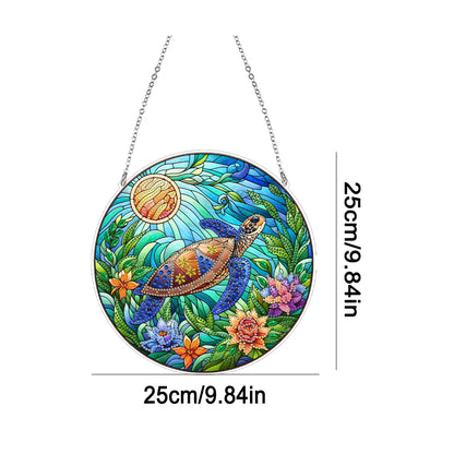 Suncatcher Animal Flower Stained Glass Colorful Diamond Painting Hanging Pendant