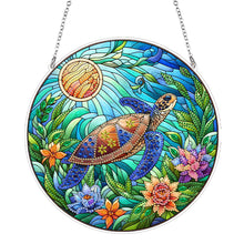 Load image into Gallery viewer, Suncatcher Animal Flower Stained Glass Colorful Diamond Painting Hanging Pendant

