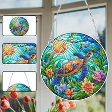 Load image into Gallery viewer, Suncatcher Animal Flower Stained Glass Colorful Diamond Painting Hanging Pendant
