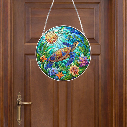 Suncatcher Animal Flower Stained Glass Colorful Diamond Painting Hanging Pendant