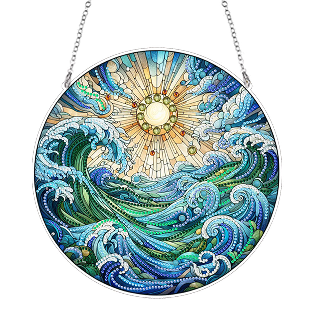 Suncatcher Animal Flower Stained Glass Colorful Diamond Painting Hanging Pendant