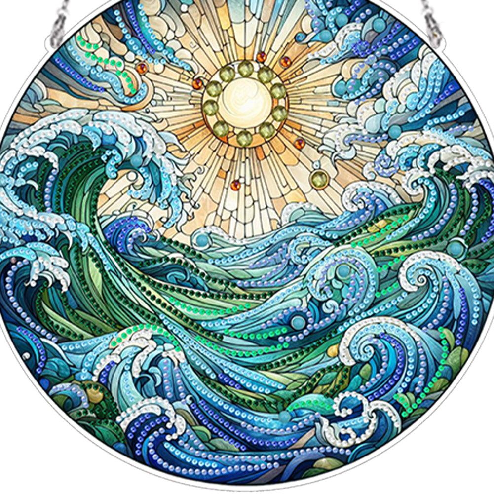 Suncatcher Animal Flower Stained Glass Colorful Diamond Painting Hanging Pendant