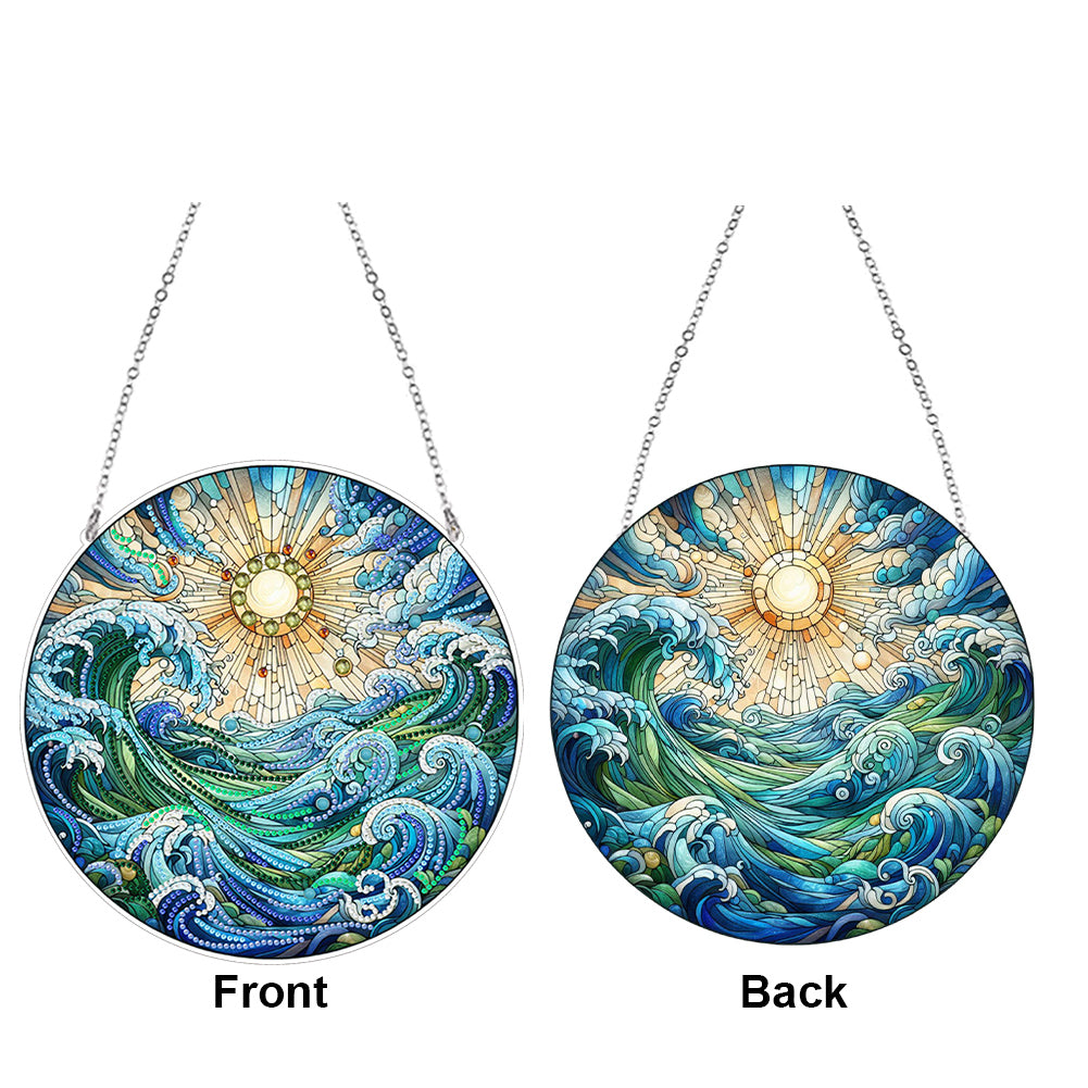 Suncatcher Animal Flower Stained Glass Colorful Diamond Painting Hanging Pendant