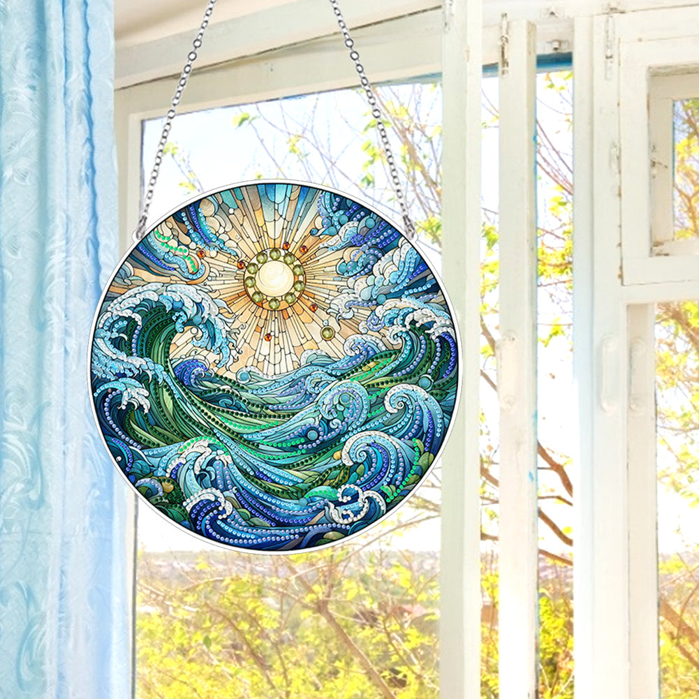 Suncatcher Animal Flower Stained Glass Colorful Diamond Painting Hanging Pendant