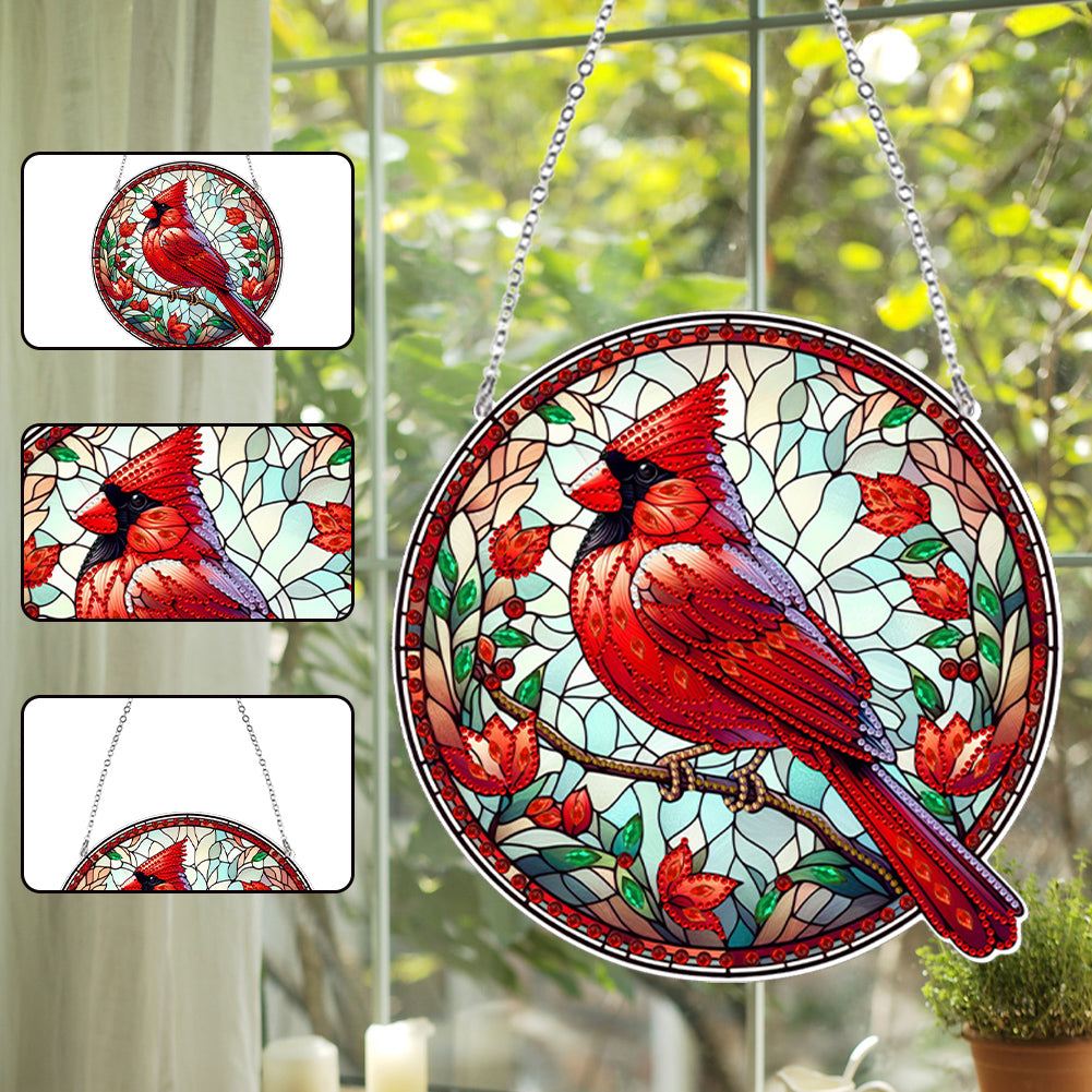 Suncatcher Animal Flower Stained Glass Colorful Diamond Painting Hanging Pendant