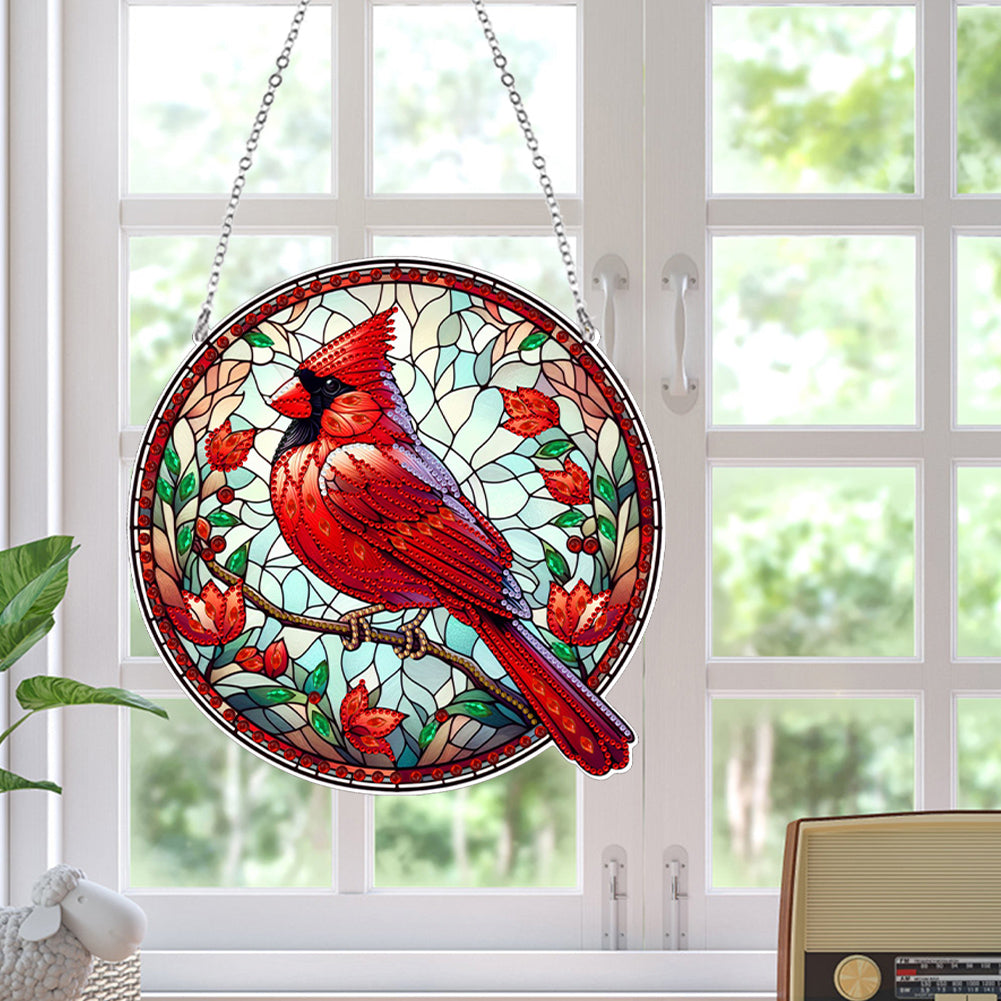Suncatcher Animal Flower Stained Glass Colorful Diamond Painting Hanging Pendant