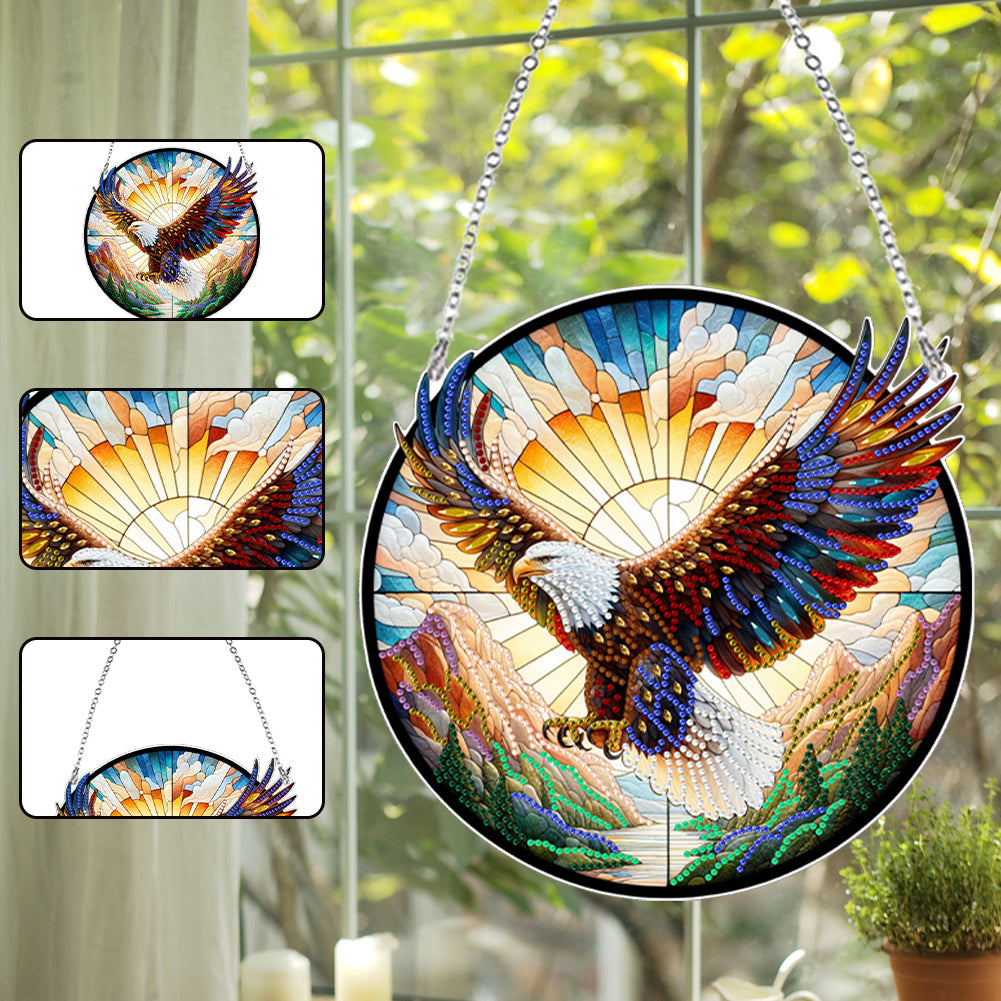 Suncatcher Animal Flower Stained Glass Colorful Diamond Painting Hanging Pendant