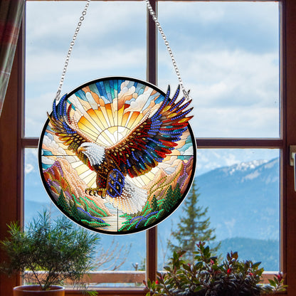 Suncatcher Animal Flower Stained Glass Colorful Diamond Painting Hanging Pendant