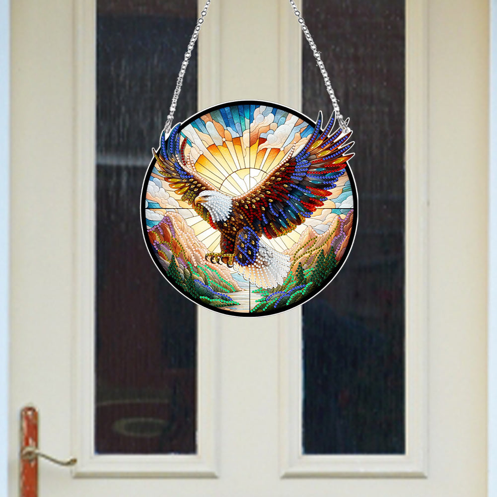 Suncatcher Animal Flower Stained Glass Colorful Diamond Painting Hanging Pendant
