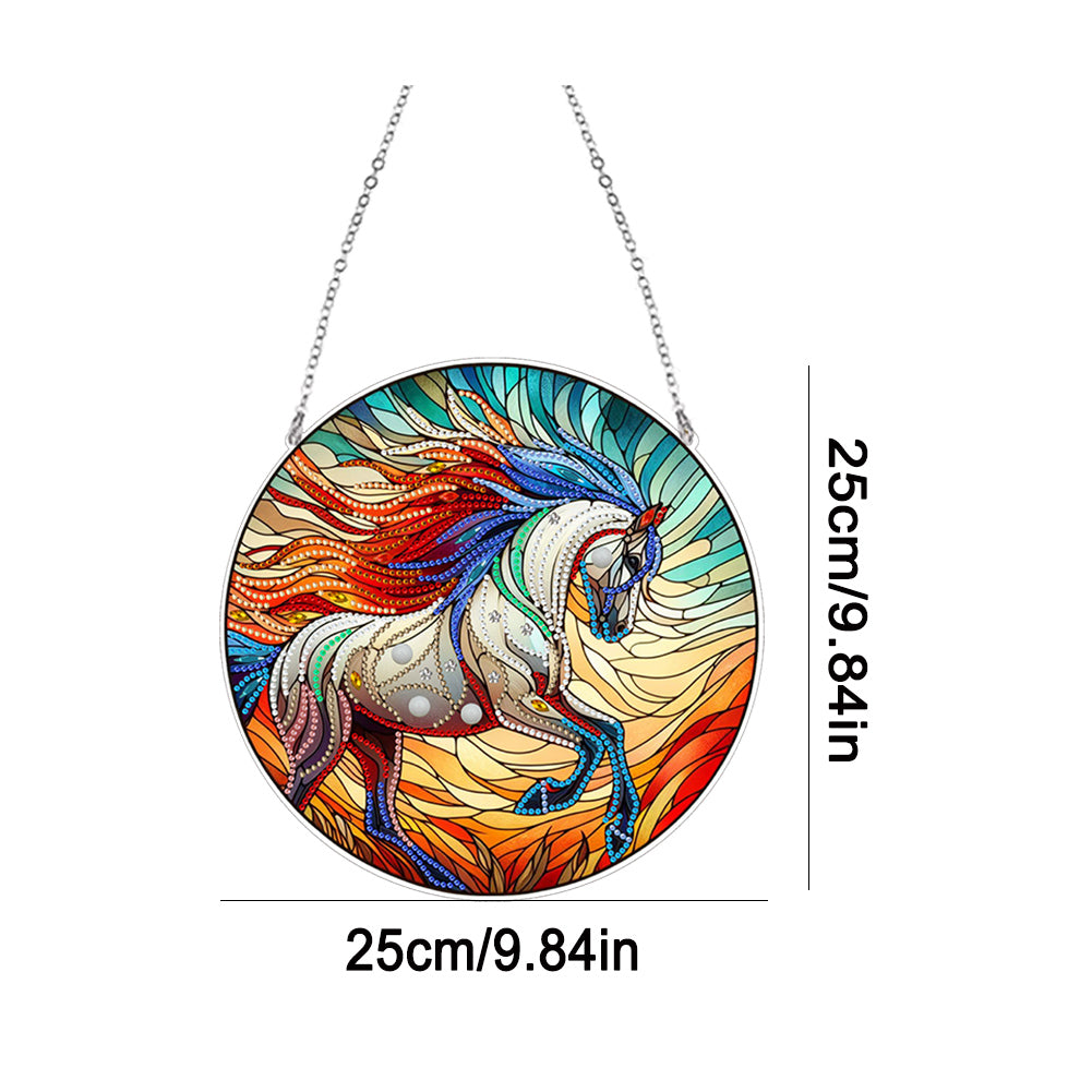 Suncatcher Animal Flower Stained Glass Colorful Diamond Painting Hanging Pendant