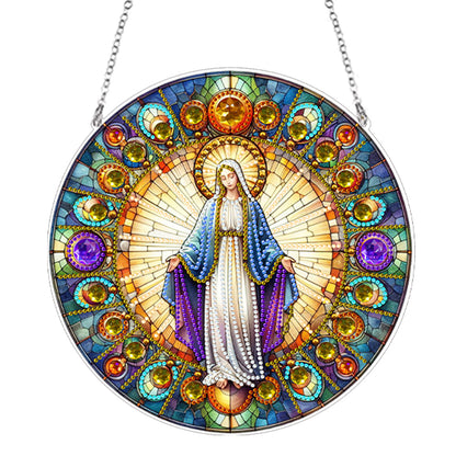 Suncatcher Animal Flower Stained Glass Colorful Diamond Painting Hanging Pendant