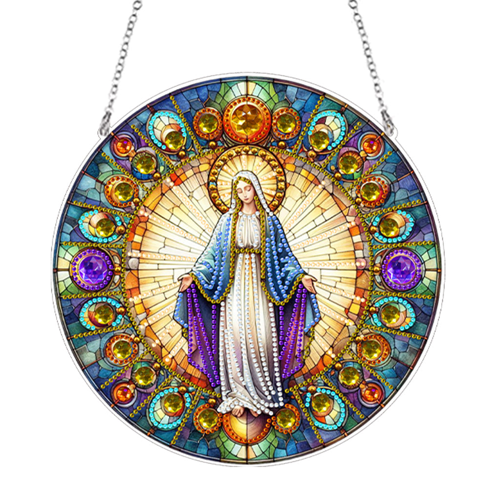 Suncatcher Animal Flower Stained Glass Colorful Diamond Painting Hanging Pendant