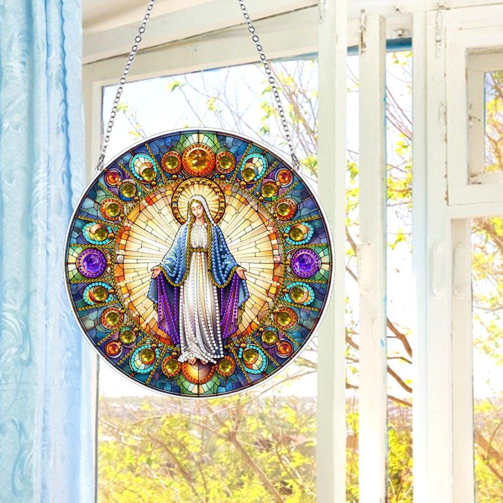 Suncatcher Animal Flower Stained Glass Colorful Diamond Painting Hanging Pendant