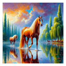 Load image into Gallery viewer, Diamond Painting - Full Round - horse (30*30CM)
