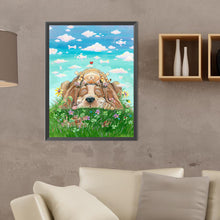 Load image into Gallery viewer, Diamond Painting - Full Round - Puppy and cat sleeping on the grass (30*40CM)

