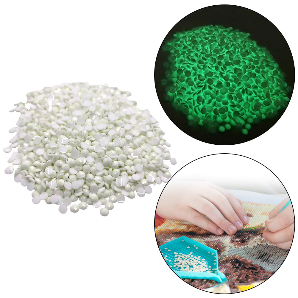 Glow in The Dark Resin Round Diamond Painting Beads DIY Art Crafts Accessories