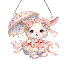 Load image into Gallery viewer, Acrylic Rabbit Diamond Art Hanging Pendant Cute Home Decor (Umbrella Rabbit)
