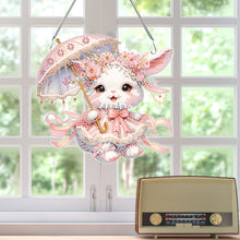 Load image into Gallery viewer, Acrylic Rabbit Diamond Art Hanging Pendant Cute Home Decor (Umbrella Rabbit)
