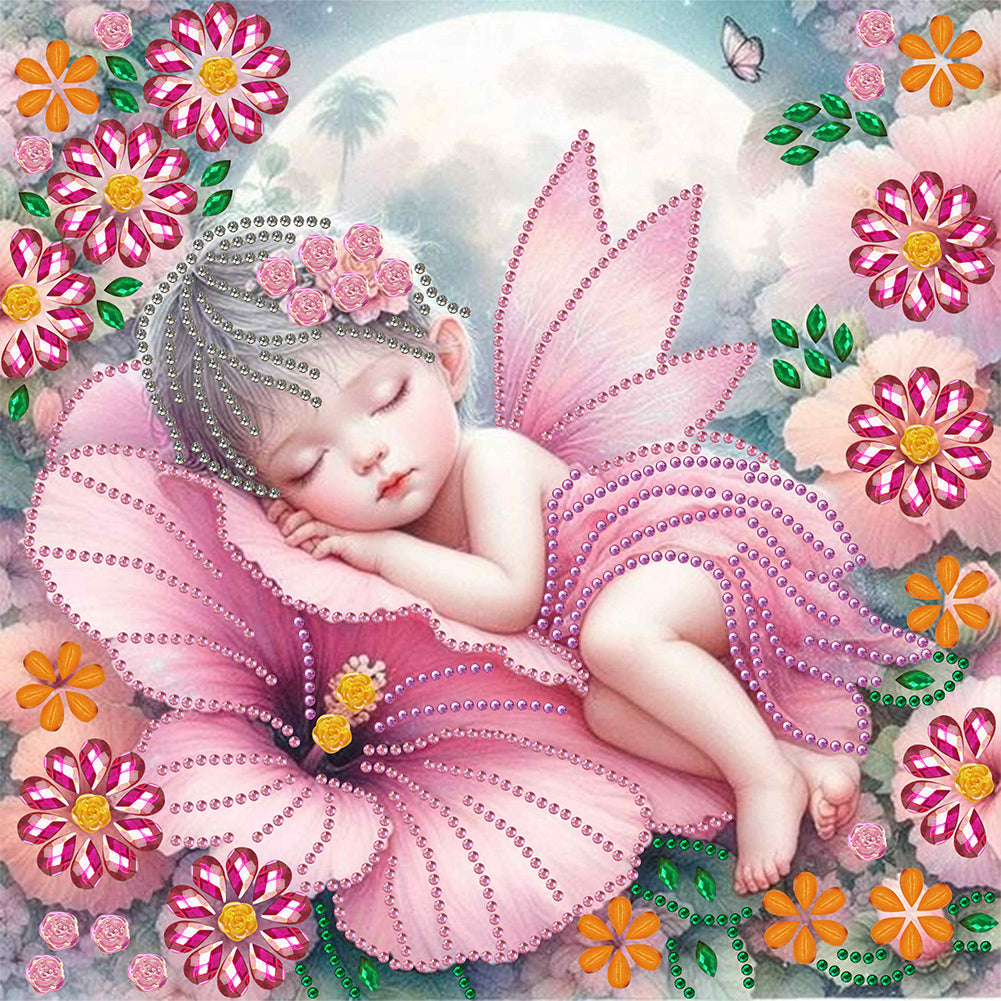 Diamond Painting - Partial Special Shaped - Flower Fairy (30*30CM)