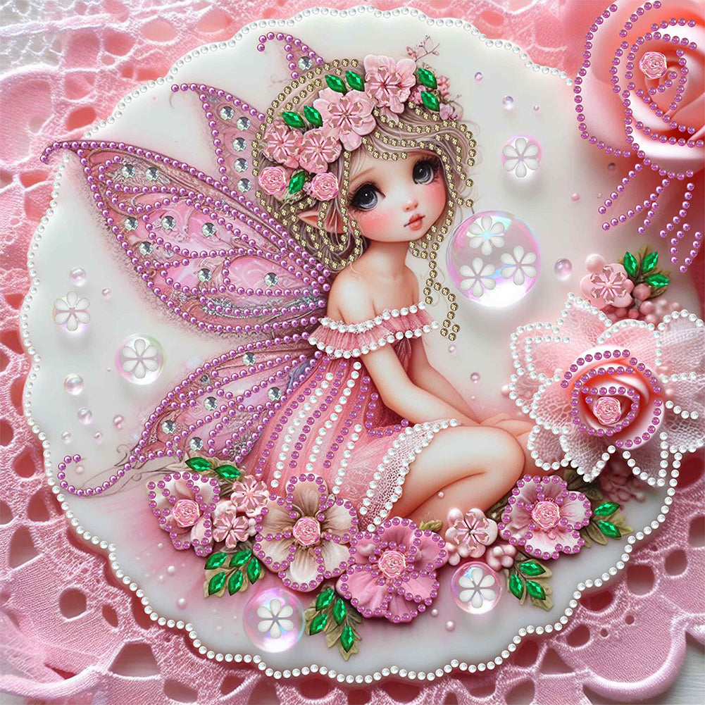 Diamond Painting - Partial Special Shaped - Flower Fairy (30*30CM)
