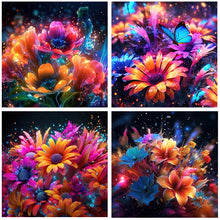 Load image into Gallery viewer, Diamond Painting - Full Round - glow-in-the-dark flowers (30*30CM)
