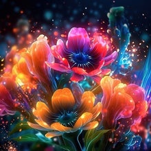 Load image into Gallery viewer, Diamond Painting - Full Round - glow-in-the-dark flowers (30*30CM)
