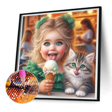 Load image into Gallery viewer, Diamond Painting - Full Round - cute little girl (30*30CM)

