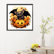Load image into Gallery viewer, Diamond Painting - Full Round - Pumpkin lantern and little bat (30*30CM)
