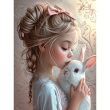 Load image into Gallery viewer, Diamond Painting - Full Round - girl holding rabbit (30*40CM)
