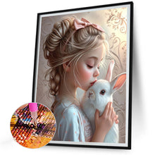 Load image into Gallery viewer, Diamond Painting - Full Round - girl holding rabbit (30*40CM)
