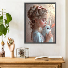 Load image into Gallery viewer, Diamond Painting - Full Round - girl holding rabbit (30*40CM)
