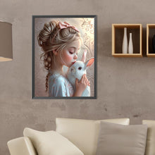 Load image into Gallery viewer, Diamond Painting - Full Round - girl holding rabbit (30*40CM)
