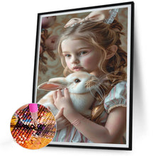 Load image into Gallery viewer, Diamond Painting - Full Round - girl holding rabbit (30*40CM)
