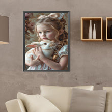 Load image into Gallery viewer, Diamond Painting - Full Round - girl holding rabbit (30*40CM)
